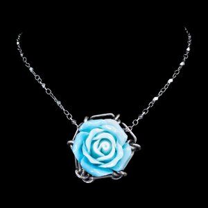 DANNIJO Blue Rose Chain Necklace